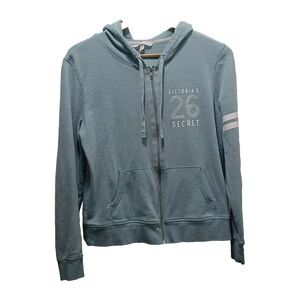 Victoria's Secrets Teal Zip-up Hooded Jacket Women's Size Medium